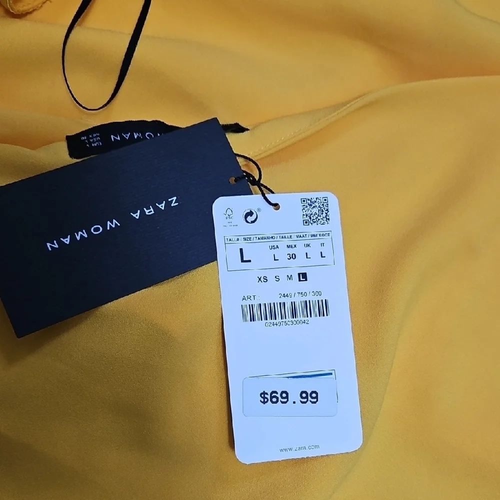 Zara Yellow Backless Cape Dress - Picture 2 of 3
